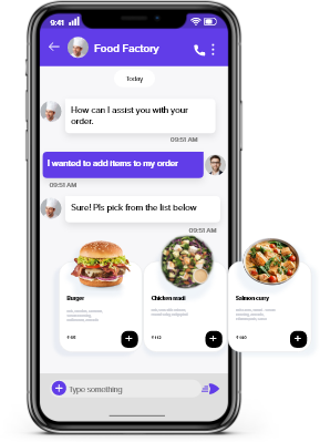 Real time communication api for food orderning apps